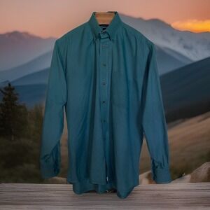 Gitman Bros Shirt Men L Teal Long Sleeve Button Down Preppy
